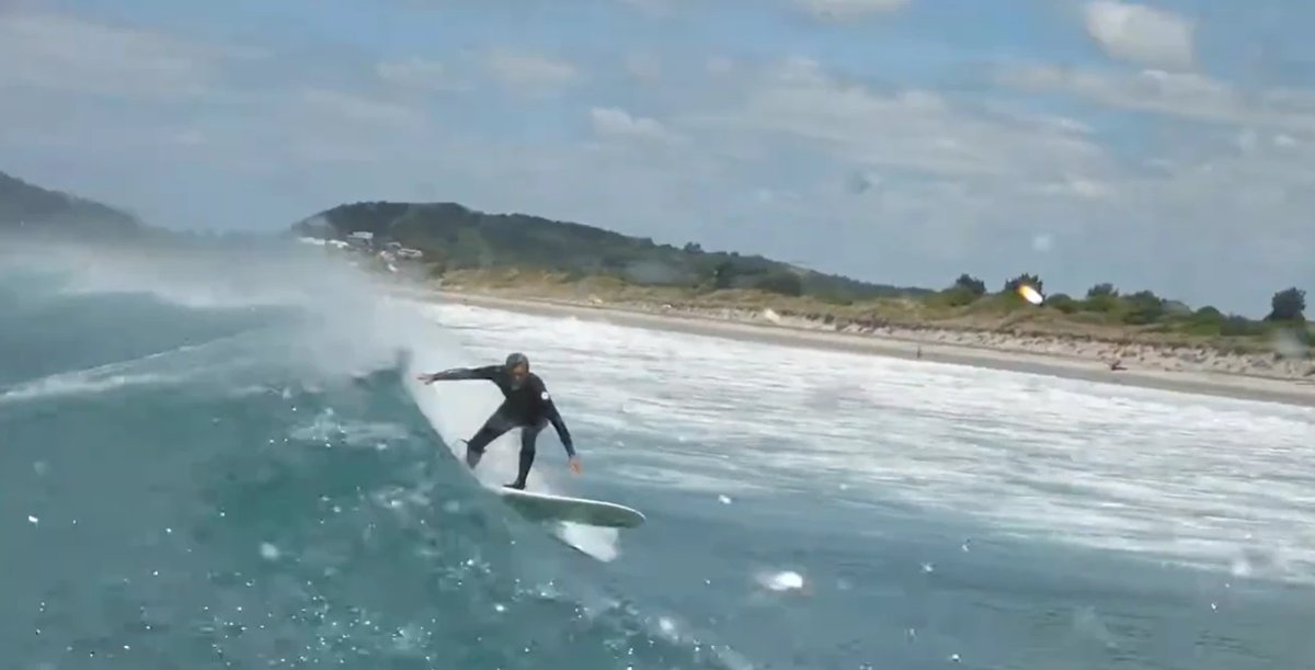 Racing the inside section. The 9km of beach means there's always a peak with no one on it, Waihi Beach surf spot, Bay of Plen